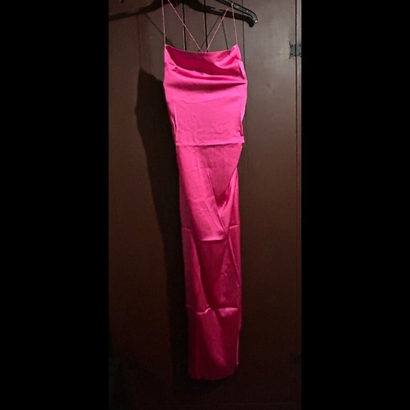 SER.O.YA Celino Maxi Dress Silk Blend Fuchia Purple/Hot Pink Size M - NWT - Picture 9 of 16